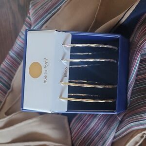 True To Form Gold & Silver Hoop Earrings 2 Pair